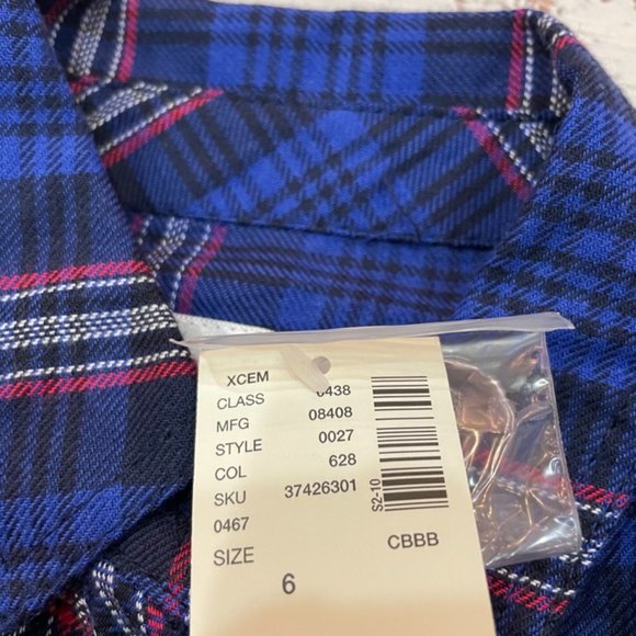 Girls Pretty Cool Plaid Button Up Shirt 2-Piece Set - Picture 11 of 11